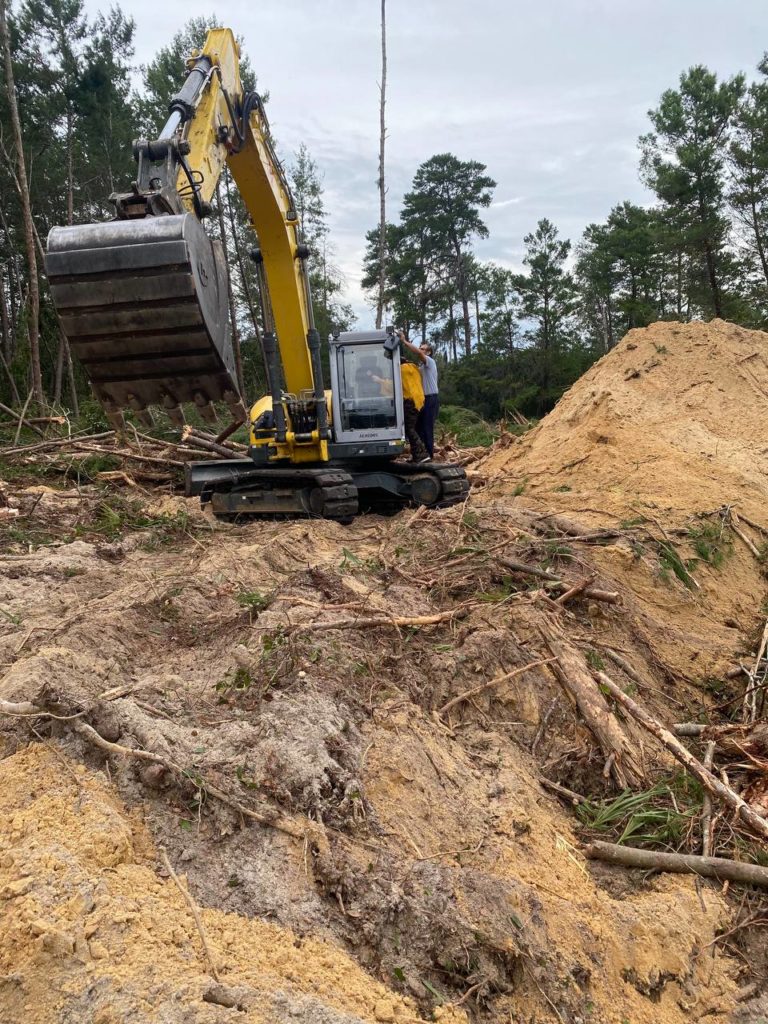 Land Clearing using Excavator